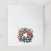 Pine krans met Holly feestelijke kerst Plaatskaartje (Buitenkant ongevouwen)