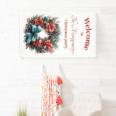 Pine krans met Holly feestelijke kerst Spandoek (Insitu)