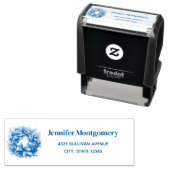 Pine krans met Holly feestelijke kerst Zelfinktende Stempel (In situ)