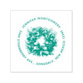 Pine krans met Holly feestelijke kerst Zelfinktende Stempel (Design)