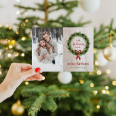 Pine krans Vrolijk Kerstmis Magnetische Fotokaart