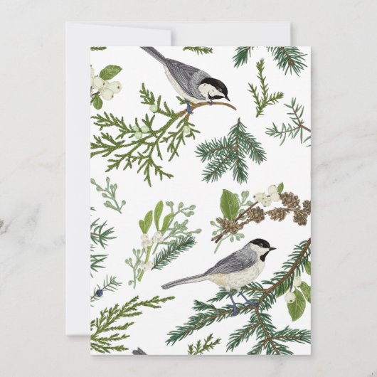 Pine laat vogelbruiloft achter kaart (Achterkant)