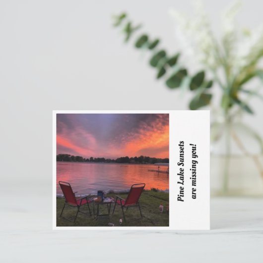 Pine Lake Sunset Briefkaart (Staand voorkant)