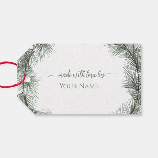 Pine leave Stovetop Christmas Simmering Potpourri Cadeaulabel (Achterkant Horizontaal)