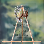 Pine Leaves Forest Deer Wedding Welcome Acryl Bord (Neutraal)