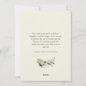 Pine Leaves Krans Waterverf Snowflake Christmas Feestdagenkaart (Achterkant)