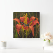 "Pine Lily" Premium Key chain Vierkante Klok (Huis)