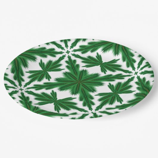 Pine Mandala 9-inch papieren Borden Papieren Bordje (Gekanteld)