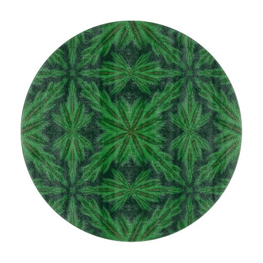 Pine Mandala Forest Glass Snijplank (Voorkant)
