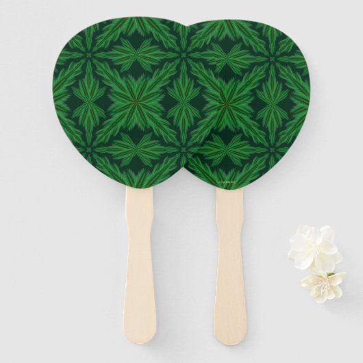 Pine Mandala Forest Hand Fan Handwaaier (Voorkant en achterkant)