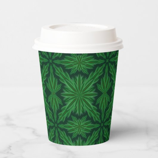 Pine Mandala Forest Paper Cups Papieren Bekers (Links)
