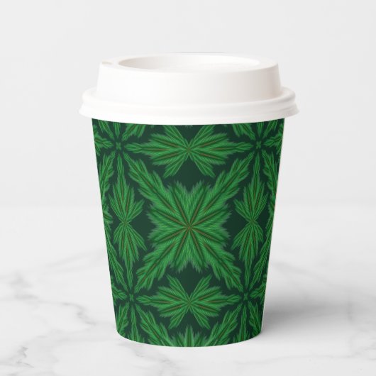 Pine Mandala Forest Paper Cups Papieren Bekers (Achterkant)