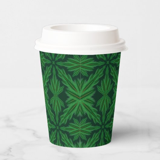 Pine Mandala Forest Paper Cups Papieren Bekers (Rechts)