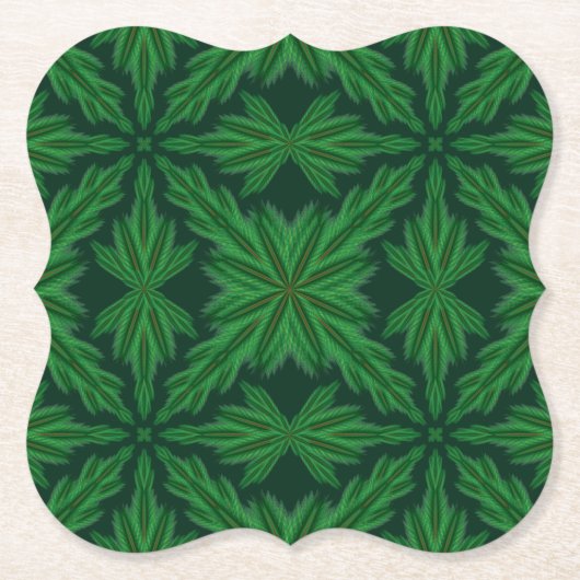 Pine Mandala Forest Paper Onderzetters (Voorkant)