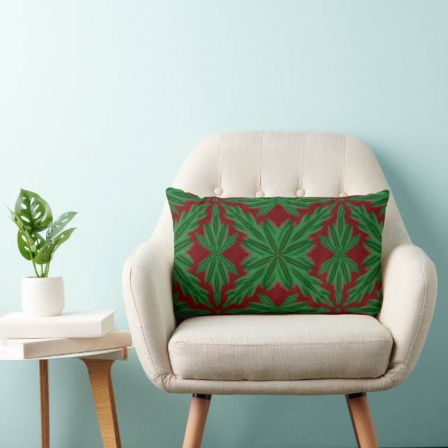 Pine Mandala Garnet Lumbar Pillow Kussen (Stoel)