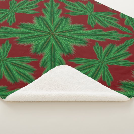 Pine Mandala Garnet Sherpa Deken (3 maten) (3/4)
