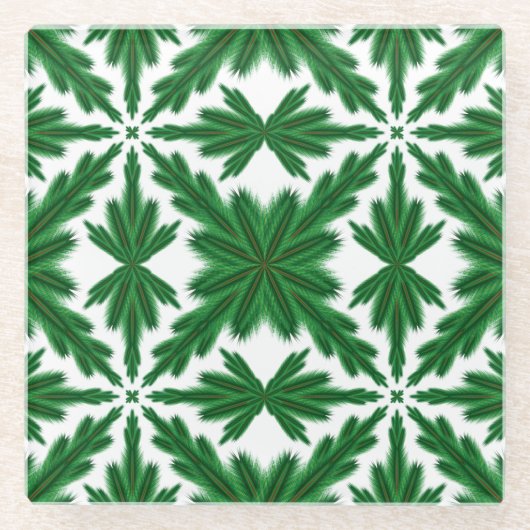 Pine Mandala Glass Onderzetter Glazen Onderzetter (Voorkant)