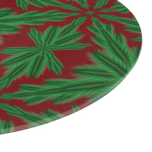 Pine Mandala Granaat Glas Snijplank (Hoek)