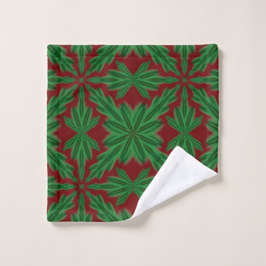 Pine Mandala Granaat Handdoek Set (Wasdoekje)