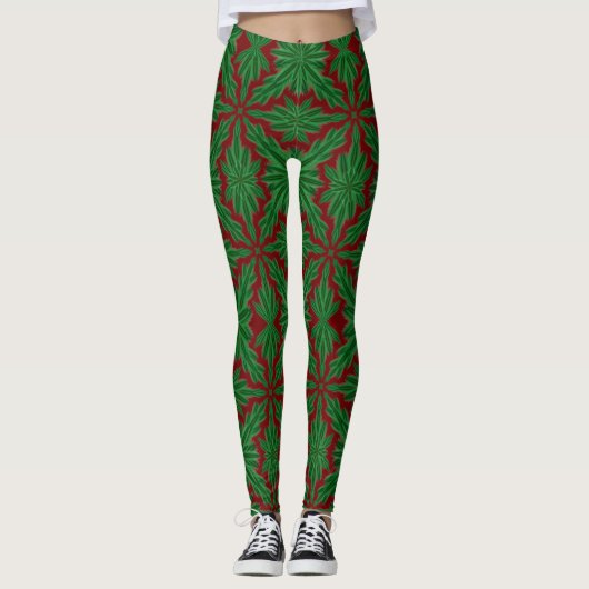 Pine Mandala Granaat Leggings (Voorkant)