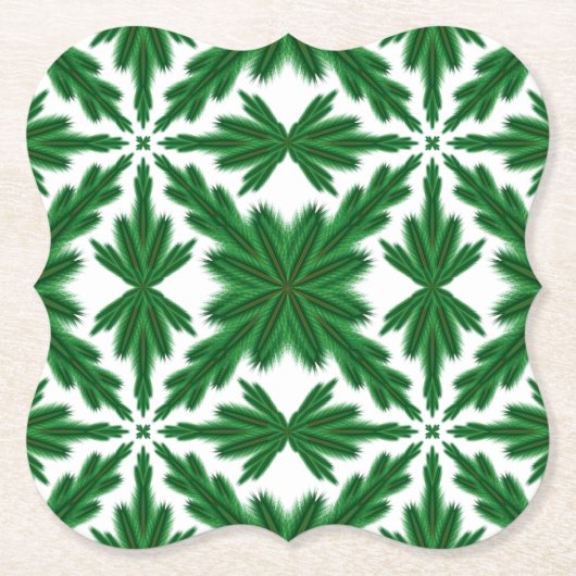 Pine Mandala Paper Onderzetters (Voorkant)