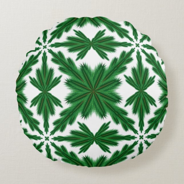 Pine Mandala Round Sierkussen Rond Kussen (Voorkant)