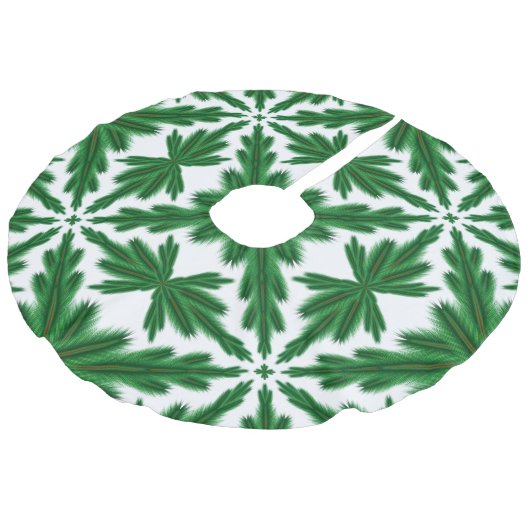 Pine Mandala Tree Skirt Imitatie Linnen Kerstboom Kleed (Gekanteld)
