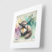 Pine Marten 081024AREF112 - Watercolor Vierkante Klok (Hoek)