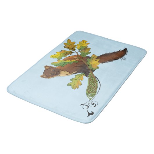 Pine Marten herfstbladeren Badmat (Gekanteld)