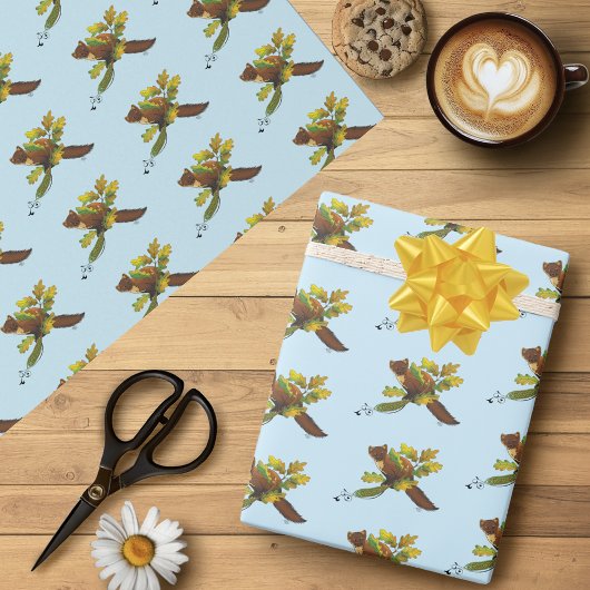 Pine Marten herfstbladeren Cadeaupapier
