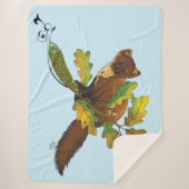 Pine Marten herfstbladeren Sherpa Deken (Voorkant)