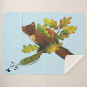 Pine Marten herfstbladeren Sherpa Deken (Voorkant (horizontaal))
