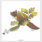 Pine Marten herfstbladeren Sticker (Vel)