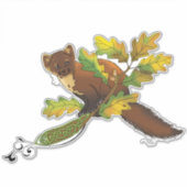 Pine Marten herfstbladeren Sticker (Voorkant)