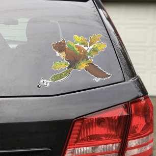 Pine Marten herfstbladeren Sticker