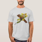 Pine Marten herfstbladeren T-shirt (Voorkant)