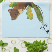 Pine Marten herfstbladeren Theedoek (Gevouwen)