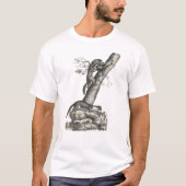 Pine Marten, House Marten en Ermine Antiek Print T-shirt (Voorkant)