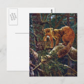 Pine Marten met Prey Briefkaart (Voorkant / Achterkant)