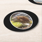 Pine Marten op Log Paper Onderzetter (Gebogen)