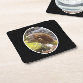 Pine Marten op Log Paper Onderzetter (Schuin)