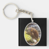 Pine Marten op Log Sleutelhanger (Voorkant)
