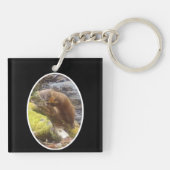 Pine Marten op Log Sleutelhanger (Achterkant)