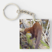 Pine Marten op Log Sleutelhanger (Voorkant)