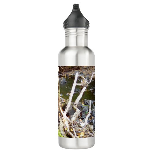 Pine Marten op Log Waterfles (Rechts)