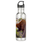 Pine Marten op Log Waterfles (Voorkant)