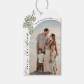 Pine Merry Christmas Minimalist Family 2024 foto Cadeaulabel (Voorkant)