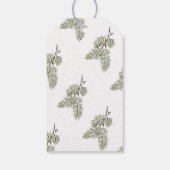 Pine Merry Christmas Minimalistisch groen geblader Cadeaulabel (Achterkant)