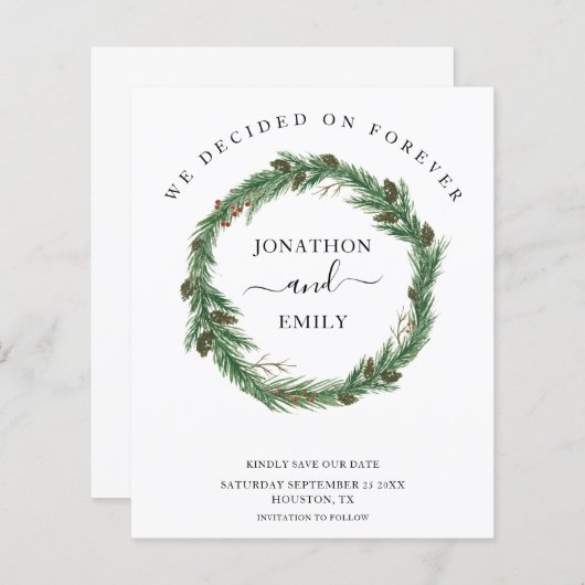 Pine met budgetvulling komt met kerst, behalve op (Voorkant / Achterkant)