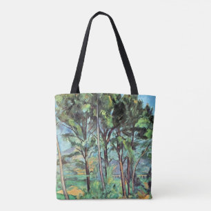 Pine met Viaduct van Paul Cezanne, Vintage Kunst Tote Bag